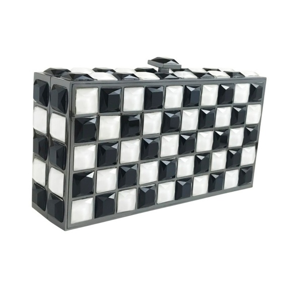 Magid Handbags - Magid Clutch Black & White Checkered Evening Purse